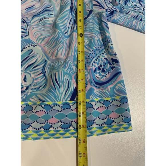 Lilly Pulitzer Lizzie Top Fishful Thinking Bermuda Blue Sz M Beach Resort Cruise - Picture 9 of 11
